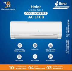 Haier 1 Ton DC Inverter AC, UPS Enabled, Self-Cleaning, Turbo Cooling