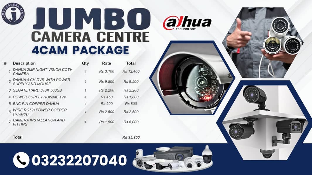 CCTV 4 CAMERAS / SECURITY CAMERA WITH INSTALLATION WITH 1 YR WARRANTY 0