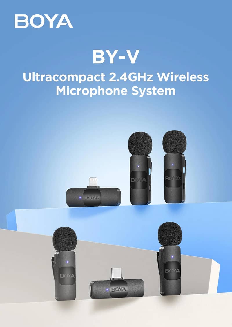 BOYA DUAL WIRLESS MIC FOR TYPE C & IOS WITH 3 YRS WARRANTY 1