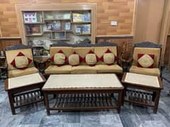 Black Timber Chinioti Sofa set with Tables