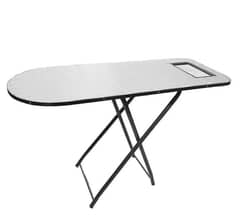 Foldable and adjustable iron table