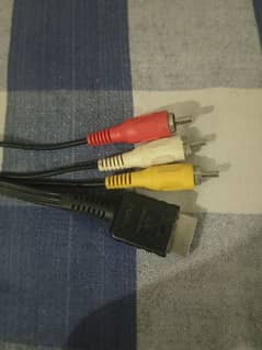 A/V Cable Wire To 3 RCA TV Lead For Sony Playstation PS 1/2/3 System
