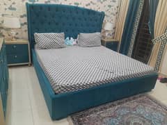 King size bed, Diamond mattress 2 side tables, 1 dressing ,1 Deewan