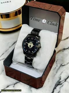 mens pure black luxury analogue watch