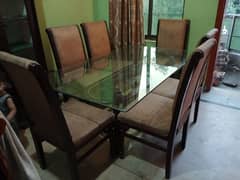 6 chair one Dining table Mirror.