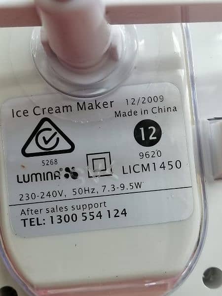 Lumina  Ice Cream Maker, Imported 2
