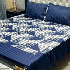 3 pcs cotton salonica king size bed sheet