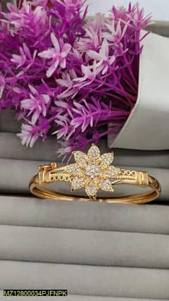 Flower Design Gold Plated Bracelet