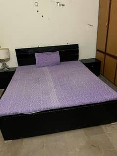 king size double bed with mattress with side tables