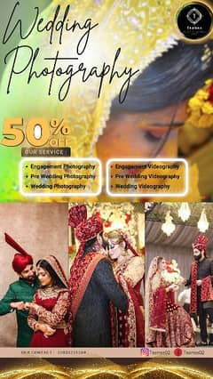 50%off Wedding / Event Photography & Photographers/Videography/Album's
