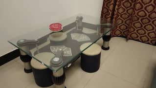 ludo table with 4small stools without mirror