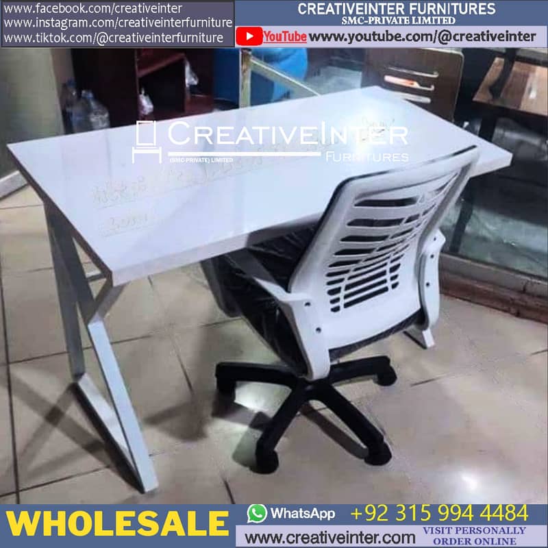 Executive Office Table L shape Study Desk Computer Chair Modern Furnit 4