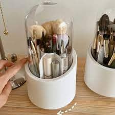 360° Degree Rotating Makeup Brush Holder with Dustproof Lid | Cosmetic
