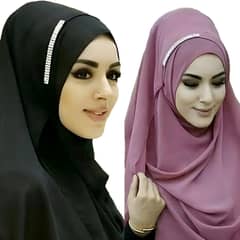 Chiffon Hijab Pinless Ready To Wear Hijab Instant Double Loop Hijab