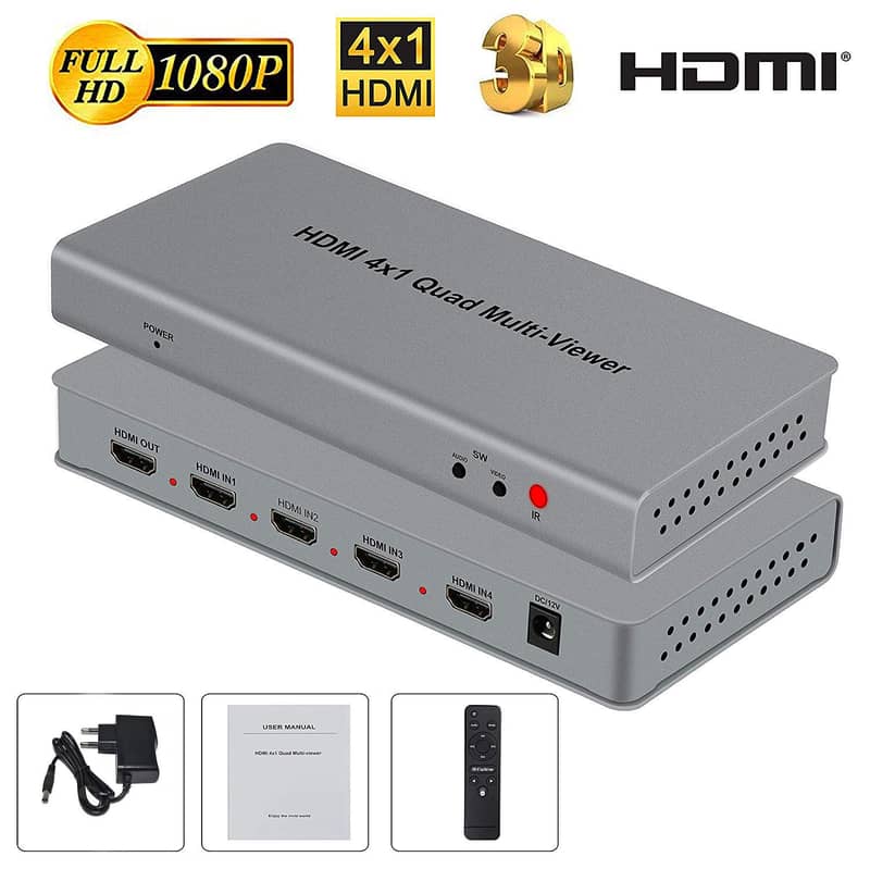 FJGEAR 4K  HDMI 4*1 quad multi-viewer with remote control hdmi video 11