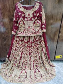 Stylish Fancy Bridal Lehenga Plum Color (Wore Once Only)
