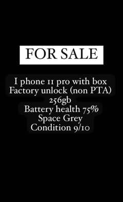 IPHONE 11 PRO NON-PTA 256GB Space Grey