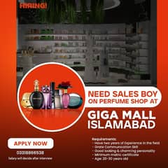 need sale boy for perfume shop. . job in. gigamall