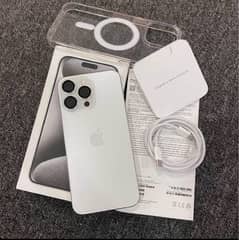 iphone 15 pro max white 256gb jv box and cable