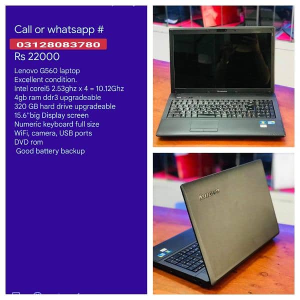 Asus Glossy Laptop 4th Generation 4GB Ram 250GB HDD 2Hours batry tmng 6