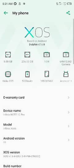 Infinix note 10pro 8.256 used only box