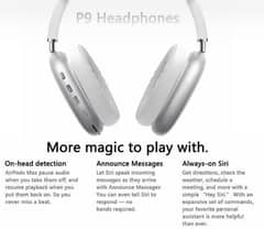 P9 Tws Wireless Headphones Over Ear Stereo Hi-fi Headset Bass with Mic