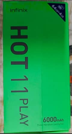 Used Infinix Hot 11 Play with Box & Charger