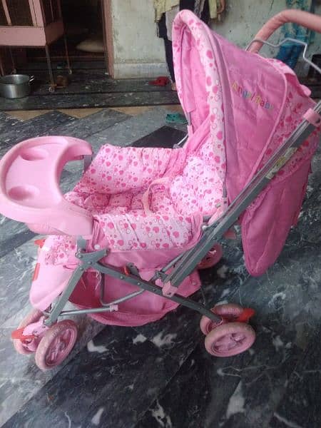 Baby Pram With Baby Cot Free Gift Like a New And Price Attached. 2