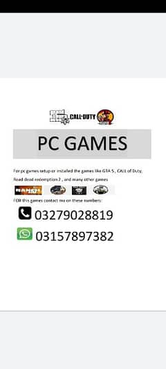 All pc games copy in usb or hard the games like GTA 5