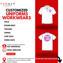 Uniform, Workwear, Polo tshirt, T-shir, Trouser, Printing