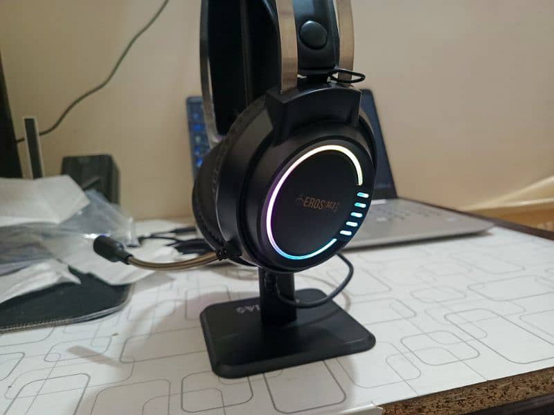 Gamdias Eros  RGB Gaming Headphones Stereo Sound Hi Fi Bass with Stand 1