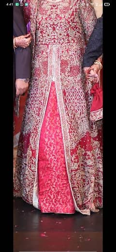 wedding /Barat dress / dark pink /long maxi with lehnga for sale/rent