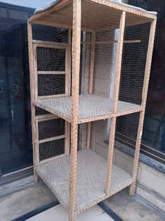 Wooden cage for birds 4*2 Size