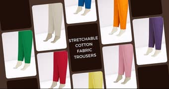 Stretchable Cotton Trousers for Ladies Retail | Wholesale | Kain. pk