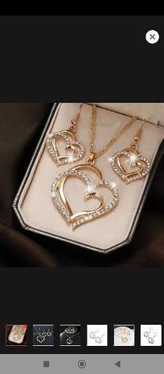 3pcs set heart shaped jewelry set of earrings