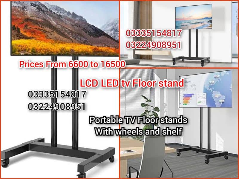 Portable LCD LED tv Floor stand with wheels high quality office home 5