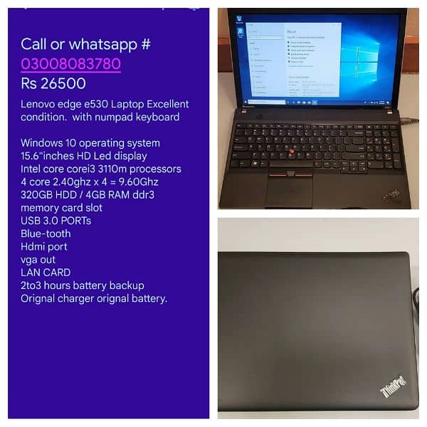 Acer corei5 Laptop 15.6"display numeric keyboard without battery 4
