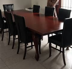 1 Used Dining table with 8 chairs