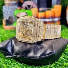 King size golden ice cubbin premium watch