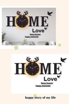 Home design laminated wall clock with black lights