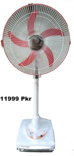 Rechargeable Stand Fan 18 Inch | Charging Pedestal Fan AC DC 12 volt