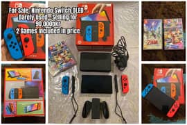 Nintendo Switch OLED - Slightly Used - GAMES INCLUDED