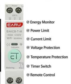 WiFi Smart Circuit Breaker energy meter Current volt Protection timer