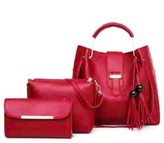 3 piece woman leather hand bag
