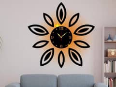 Flower Design Analogue wall clock with light