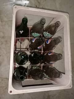 crate empty 1.5 liter glass bottles