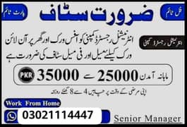 part time and full time jobs are avaliable in the Lahore