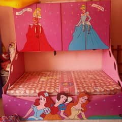 kids single bed with big size  cupboards