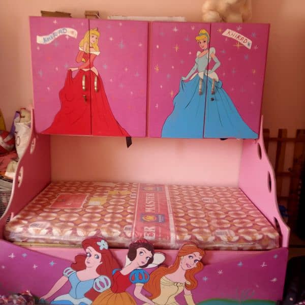 kids single bed with big size  cupboards 1