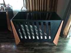 KiDSON cot BLACK Designer Baby Crib for kids upto age 5